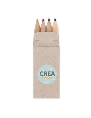 Set de 4 Minilápices de Colores en Caja de Cartón | Goodie