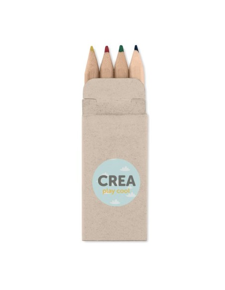 Set de 4 Minilápices de Colores en Caja de Cartón | Goodie
