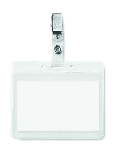 Identificador Transparente de PVC con Clip Metálico | Goodie