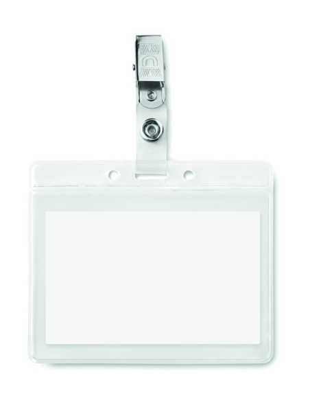 Identificador Transparente de PVC con Clip Metálico | Goodie