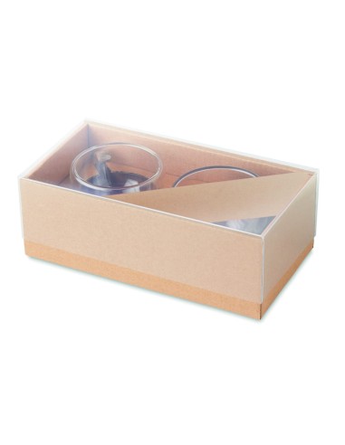 Juego de 2 Tazas de Café Espresso con Plato de Bambú | Goodie