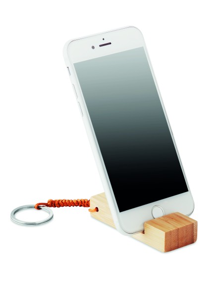 Llavero de bambú con soporte 7MO9743