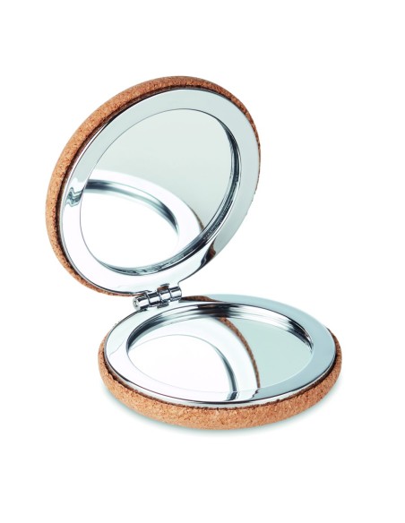 Espejo Doble Circular con Acabado en Corcho | Goodie