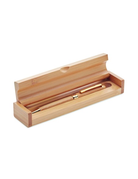 Bolígrafo Giratorio de Bambú con Estuche | Goodie