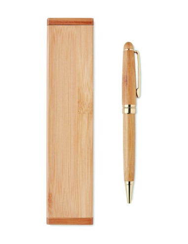 Bolígrafo Giratorio de Bambú con Estuche | Goodie