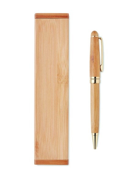 Bolígrafo Giratorio de Bambú con Estuche | Goodie