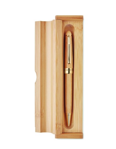 Bolígrafo Giratorio de Bambú con Estuche | Goodie