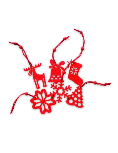 Set 6 adornos árbol en fieltro Personalizado...