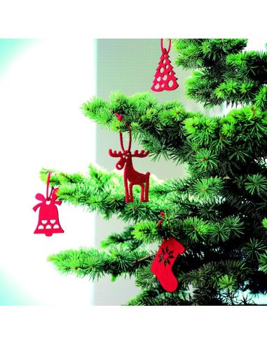 Set 6 adornos árbol en fieltro Personalizado...