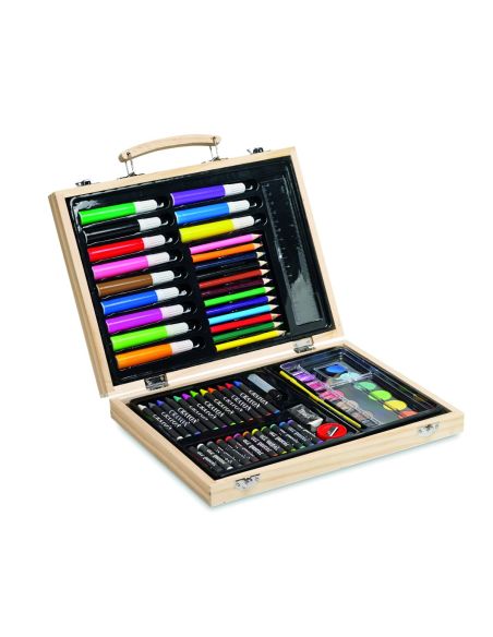 Set pinturas en caja de madera Personalizada 7IT2369