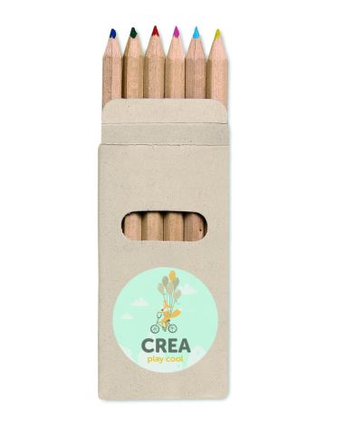 6 lápices de colores en caja Personalizada 7KC2478