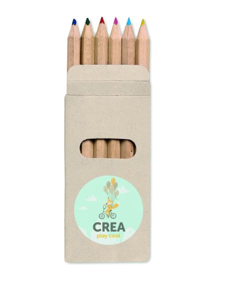 6 lápices de colores en caja Personalizada 7KC2478