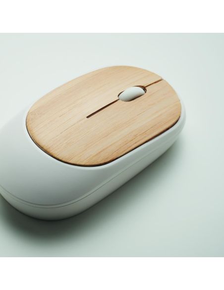 Ratón inalámbrico de bambú Personalizado 7MO2085
