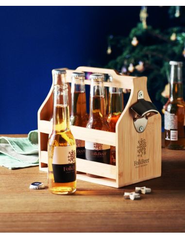 Caja de bambú para 6 cervezas Personalizada...