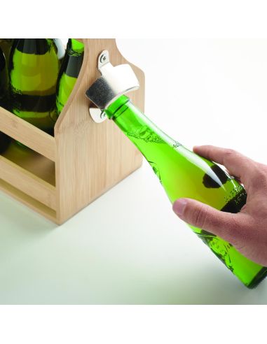 Caja de bambú para 6 cervezas Personalizada...