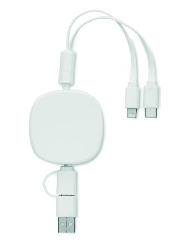 Cable carga retráctil multiUSB Personalizada...