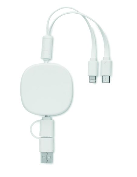 Cable carga retráctil multiUSB Personalizada 7MO2146