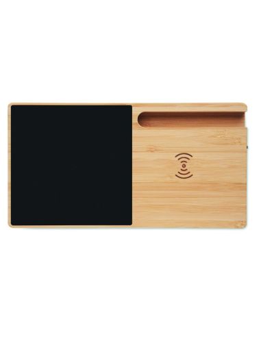 Cargador inalámbrico de bambú Personalizado...