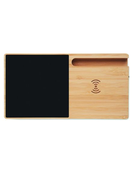 Cargador inalámbrico de bambú Personalizado 7MO2154