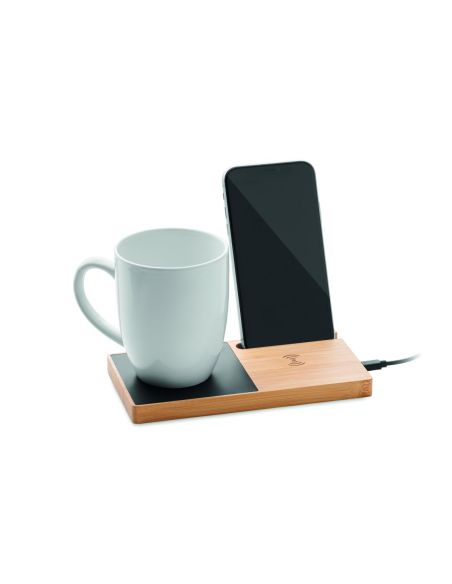 Cargador inalámbrico de bambú Personalizado 7MO2154