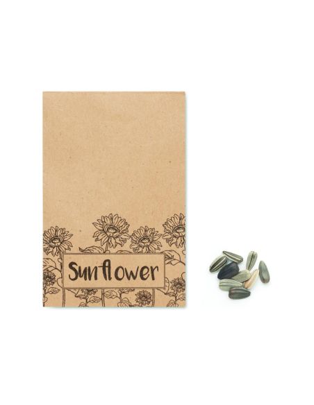 Sobre con semillas de girasol Personalizada 7MO2217