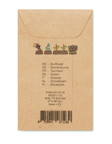 Sobre con semillas de girasol Personalizada...