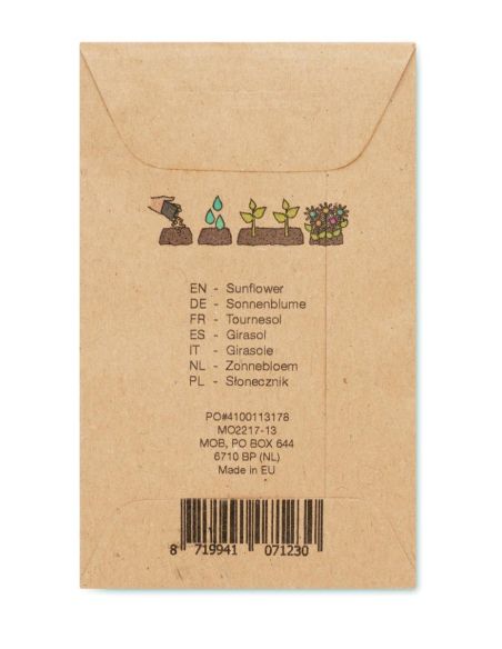 Sobre con semillas de girasol Personalizada 7MO2217