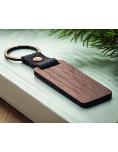 Llavero de nogal y PU Personalizado 7MO2369