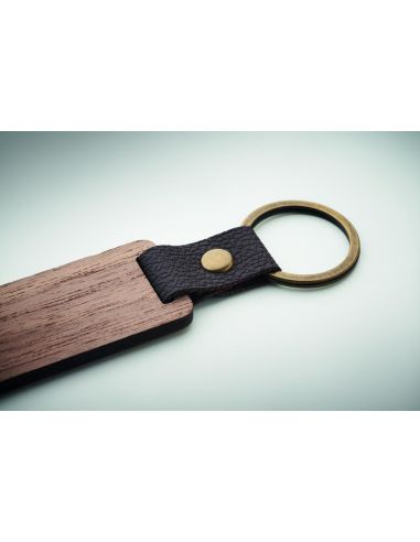 Llavero de nogal y PU Personalizado 7MO2369