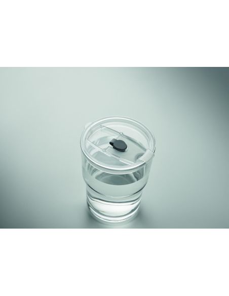 Vaso de cristal con pajita 400ml Personalizado 7MO2502