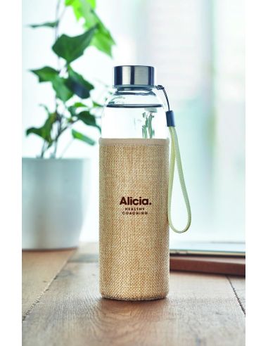 Botella cristal con funda 500ml Personalizada...