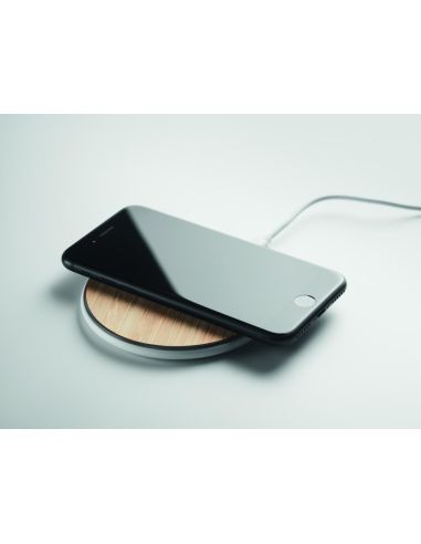 Cargador inalámbrico 15W bambú Personalizado...