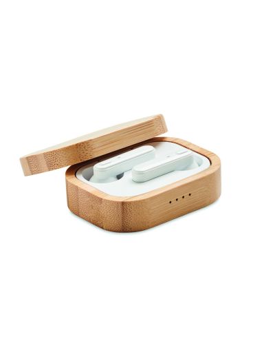Auriculares TWS estuche bambú Personalizado...