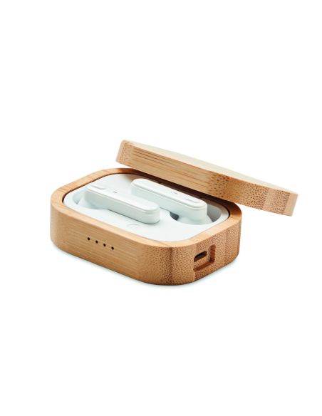Auriculares TWS estuche bambú Personalizado 7MO6780