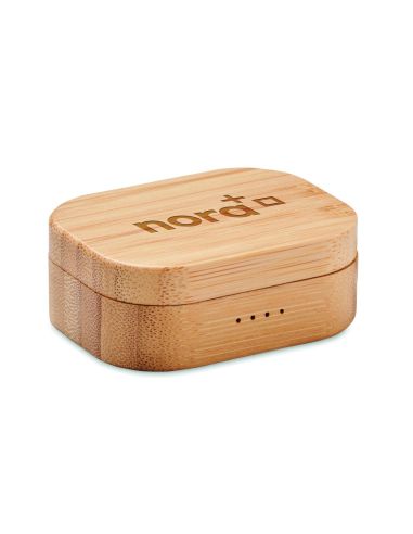 Auriculares TWS estuche bambú Personalizado...