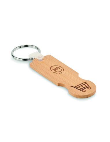 Llavero de bambú ficha Personalizado 7MO6797