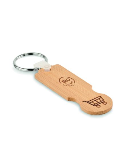 Llavero de bambú ficha Personalizado 7MO6797