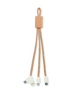 Cable de carga 3 en 1 corcho Personalizada 7MO6812