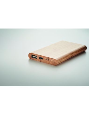 Power bank de bambú 4000 mAh Personalizado 7MO6814