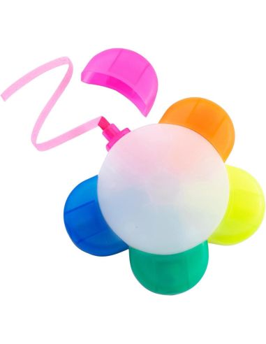 Marcador Fluorescente con Forma de Flor Multicolor | Goodie