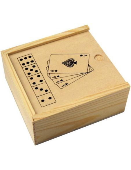 Caja de Madera con Naipes y Dados Personalizada | Goodie