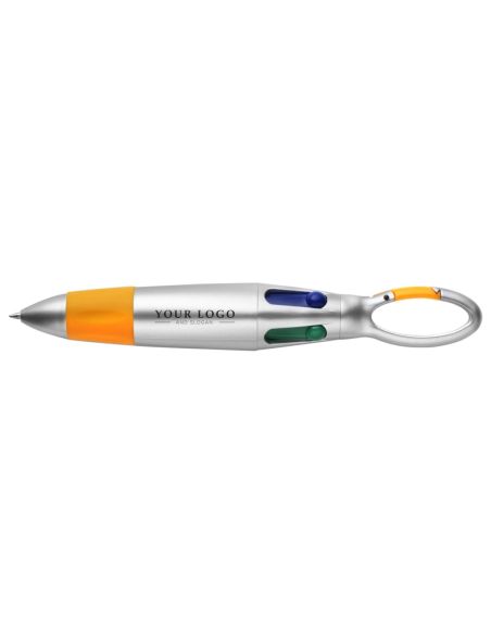 Bolígrafo con mosquetón 4 tintas personalizado | Goodie