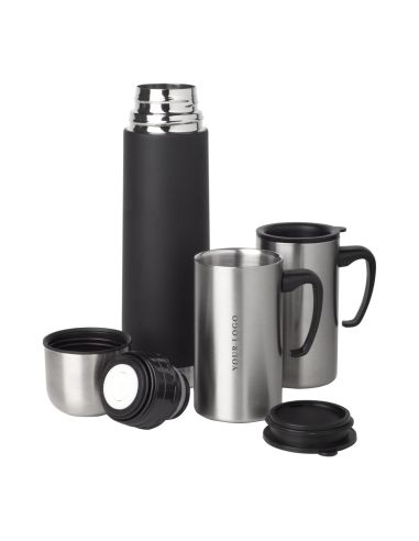Set termo y 2 tazas acero inox personalizado | Goodie