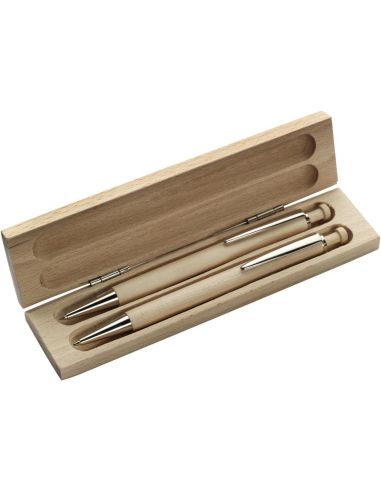 Set bolígrafo y portaminas de madera de haya | Goodie