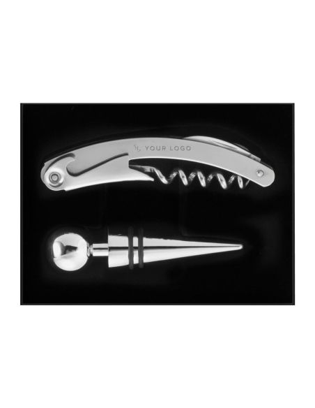 Set navaja de camarero y tapón vino personalizado | Goodie