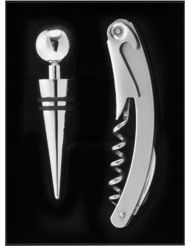 Set de vino de acero inox. Personalizado 106817