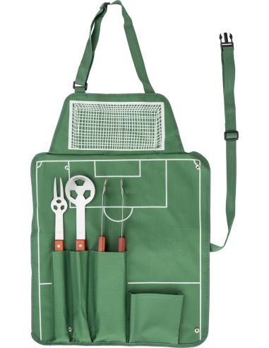 Delantal fútbol con set de bbq Personalizado...