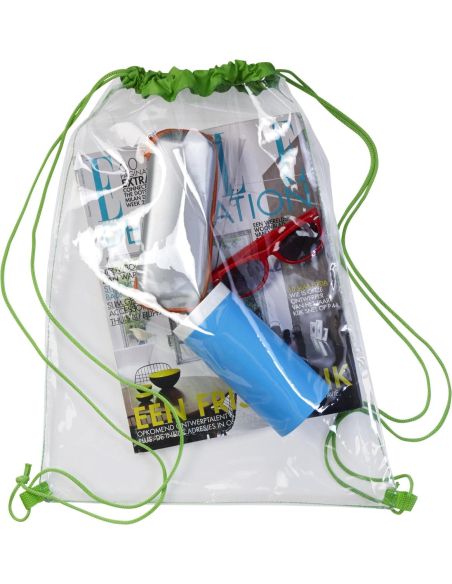 Mochila de cuerdas PVC transparente personalizada | Goodie