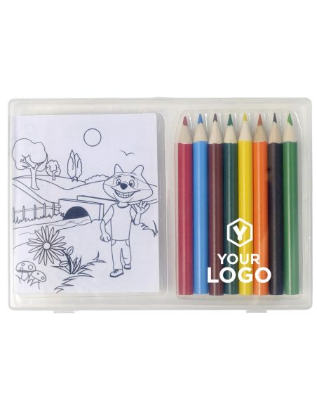 Set de Colorear Personalizado | 8 Lápices y 20 | Goodie