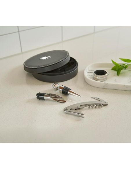 Set de Vino 4 Accesorios en Estuche Circular | Goodie
